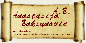 Anastasija Bakšunović vizit kartica